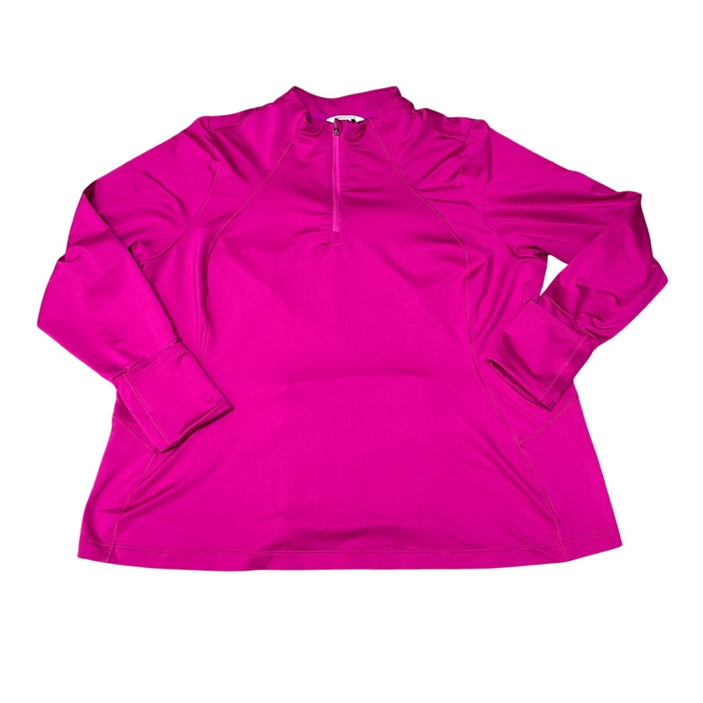 Athleta Whistler‎ Half Zip Pullover Pink Magenta 3X 983842-03 Thumbhole Running